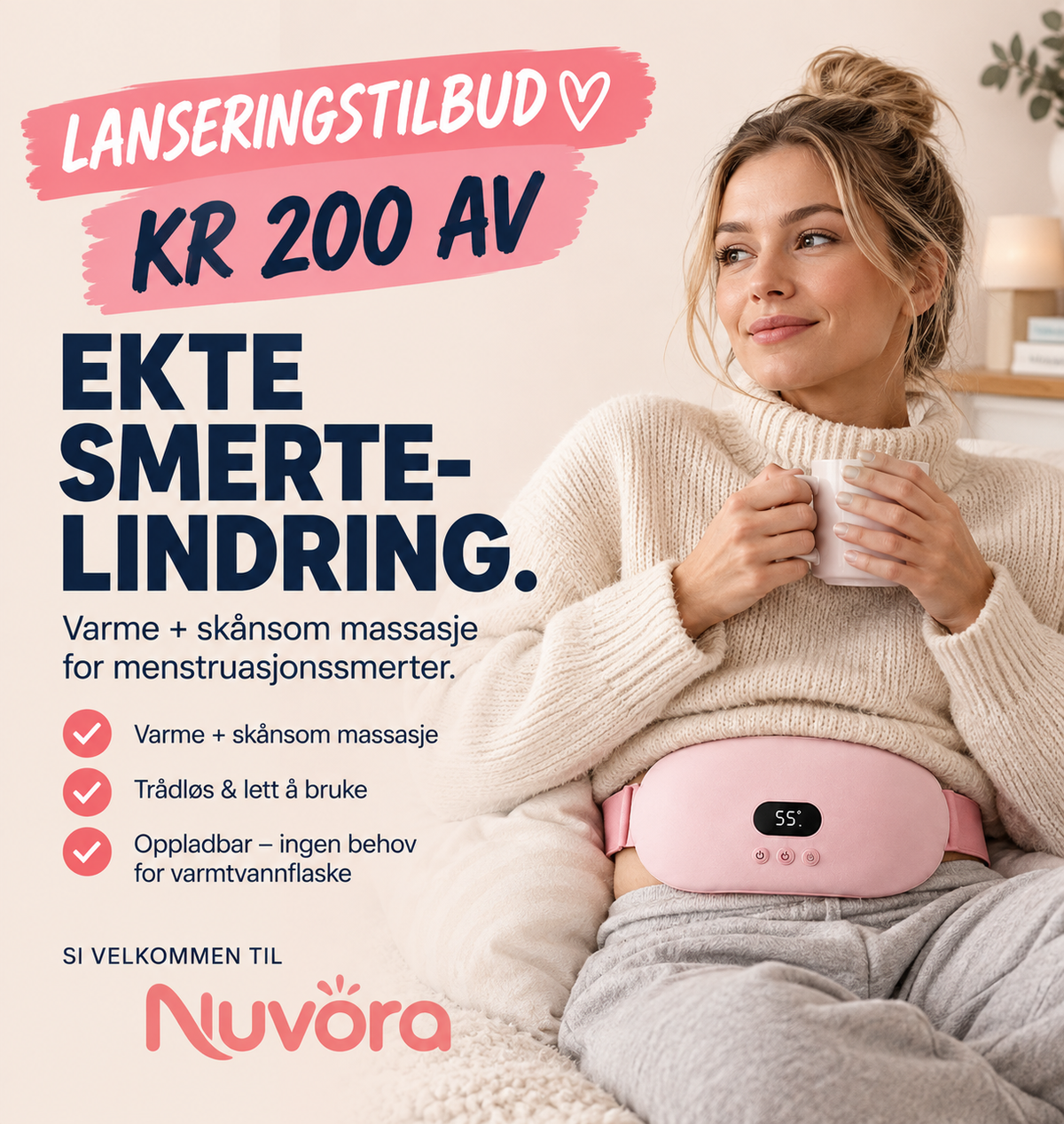 Nuvora – Medikamentfri lindring av menssmerter og korsryggsmerter